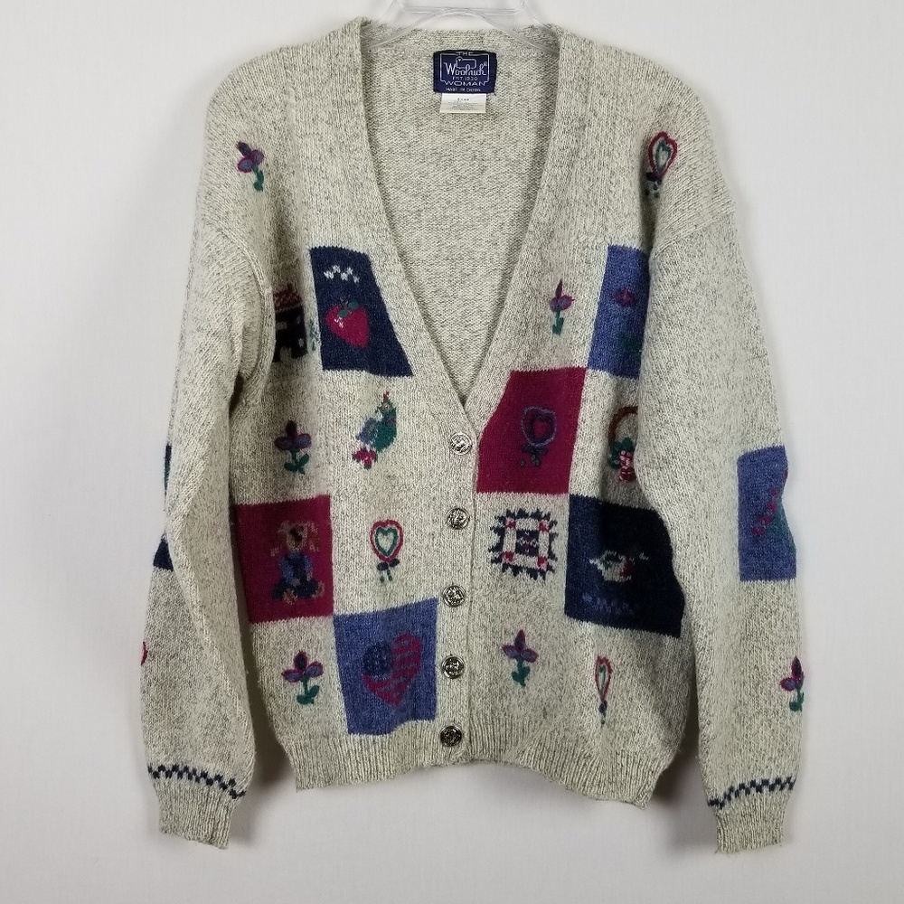 Vintage 1980's Woolrich Woman gray Cardigan L